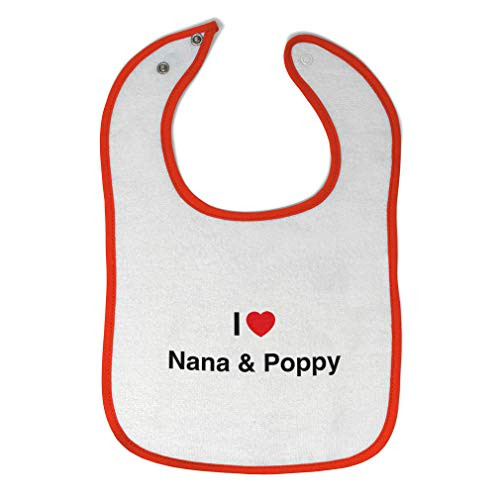 Toddler  and  Baby Bibs Burp Cloths I Love Nana Poppy Grandparents Funny New Cotton Items for Girl Boy Gifts from Grandson Af White Orange Design Only Toddler  and  Baby Bibs Burp Cloths I Love Nana Poppy Grandparents Funny New Cotton Items for Girl Boy Gifts from Grandson Af White Orange Design Only