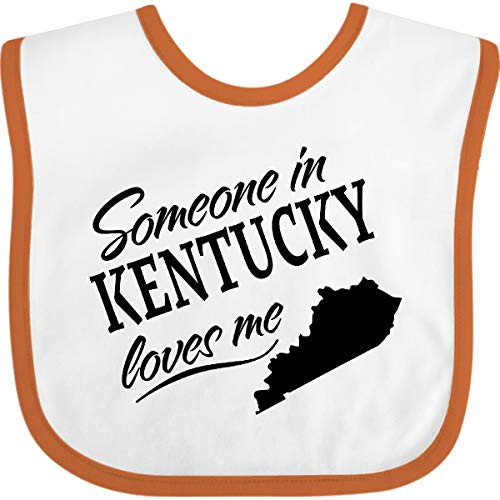 Inktastic Someone in Kentucky Loves Me Baby Bib White and Orange 338c6 Inktastic Someone in Kentucky Loves Me Baby Bib White and Orange 338c6