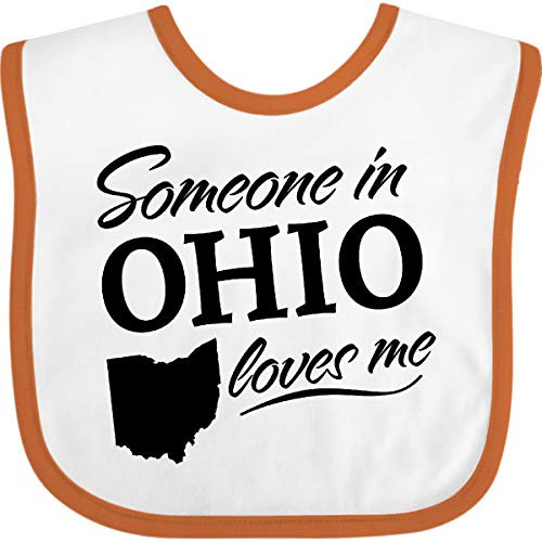 Inktastic Someone in Ohio Loves Me Baby Bib White and Orange 33a99 Inktastic Someone in Ohio Loves Me Baby Bib White and Orange 33a99