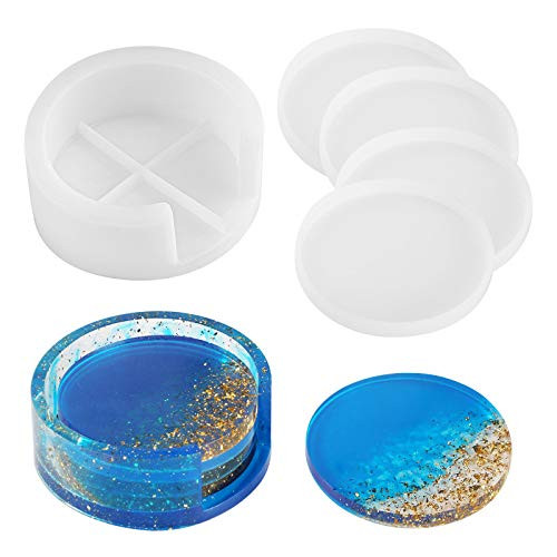 Coaster Molds for Resin Casting- Gartful 4PCS Coaster Resin Molds with Coaster Storage Box Mold- Silicone Epoxy Resin Molds for Coasters- Cup Mat- Candle Holder- Home Decoration Coaster Molds for Resin Casting- Gartful 4PCS Coaster Resin Molds with Coaster Storage Box Mold- Silicone Epoxy Resin Molds for Coasters- Cup Mat- Candle Holder- Home Decoration