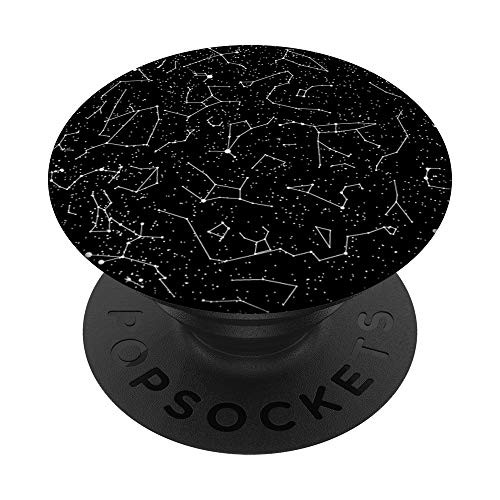 Star Chart Black And White Galaxy PopSockets Grip and Stand for Phones and Tablets