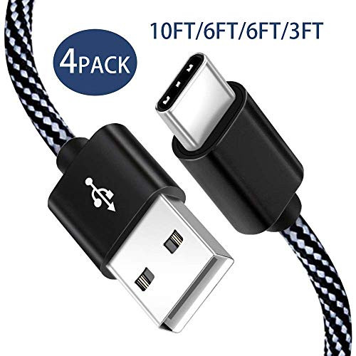 USB Type C Cable, Canpeki USB A to USB C Cable, 4Pack 3FT 6FT 6FT 10FT Nylon Braided Fast Charging Cable for Samsung Galaxy S9 S8&Plus Note 8,Google Pixel 2 XL,Moto Z Z2,LG G5 V20 Nintendo Switch More USB Type C Cable, Canpeki USB A to USB C Cable, 4Pack 3FT 6FT 6FT 10FT Nylon Braided Fast Charging Cable for Samsung Galaxy S9 S8&Plus Note 8,Google Pixel 2 XL,Moto Z Z2,LG G5 V20 Nintendo Switch More