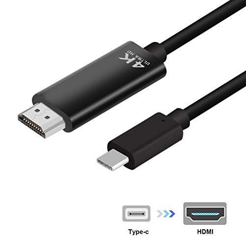 1.8M USB Type C to HDMI Adapter Cable, Digyssal USB Type C Type-C to HDMI Adapter 4k@60Hz(6ft) (Thunderbolt 3 Compatible) for MacBook Pro/iMac 2017/Chromebook Pixel/Samsung S9/S8,Dell XPS 13/15