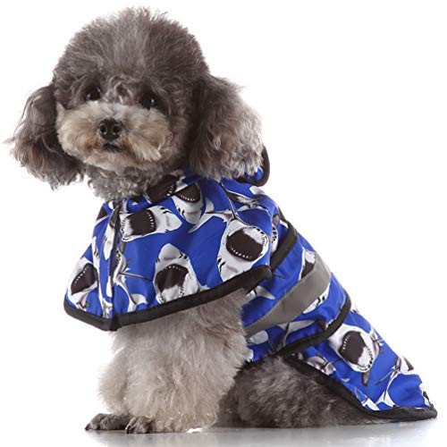 LICH Dog's Hooded Raincoat Poncho-Pet Rain Jacket with Reflective Strip Pet Waterproof Slicker Clothes for Small Medium Dogs Puppy with Leash Hole LICH Dog's Hooded Raincoat Poncho-Pet Rain Jacket with Reflective Strip Pet Waterproof Slicker Clothes for Small Medium Dogs Puppy with Leash Hole