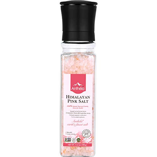 Anthela Himalayan Pink Salt- Coarse Grain Salt Grinder 11.4oz- Premium Organic Gourmet 100 percent Pure Ancient Mineral Sea Salt.Non-GMO- Kosher- Halal- Sedex Certified. Anthela Himalayan Pink Salt- Coarse Grain Salt Grinder 11.4oz- Premium Organic Gourmet 100 percent Pure Ancient Mineral Sea Salt.Non-GMO- Kosher- Halal- Sedex Certified.