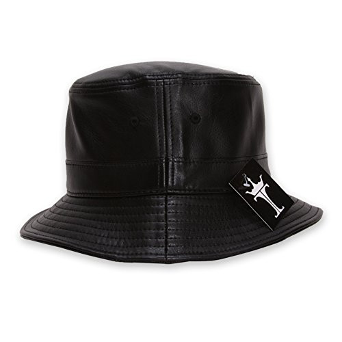 TOP HEADWEAR TopHeadwear Faux Leather Bucket Hat - Black