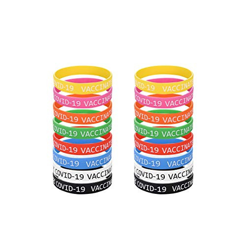 16pcs Vaccinated Silicone Wristbands Vaccinated Covid Bracelets for Vaccination Support Doctor Vaccinated Against Covid 19 -8 Colors Fits Adults Teens- 16pcs Vaccinated Silicone Wristbands Vaccinated Covid Bracelets for Vaccination Support Doctor Vaccinated Against Covid 19 -8 Colors Fits Adults Teens-