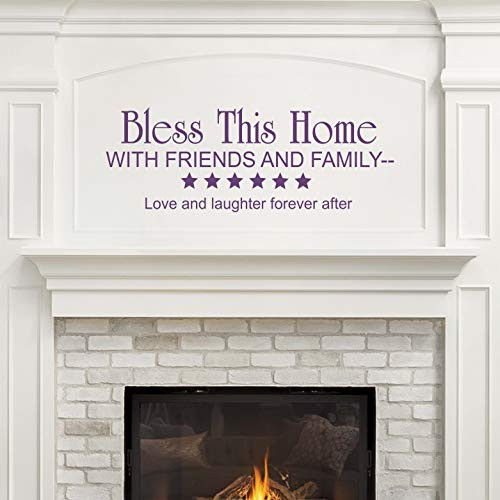 Vinyl Quote Me Bless This Home with Friends and Family Wall Decal | Living Room Wall Decal | Bless This Home Wall Sticker | Living Room Decals | Living Room Decor | 22x8-Purple Vinyl Quote Me Bless This Home with Friends and Family Wall Decal | Living Room Wall Decal | Bless This Home Wall Sticker | Living Room Decals | Living Room Decor | 22x8-Purple