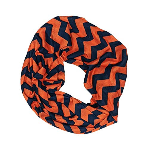 Navy Blue  and  Orange Chevron Infinity Scarf