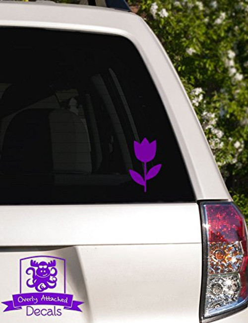 Overly Attached Decals Tulip Spring Flower Vinyl Decal for Car Truck Glass Window Laptop Electronics - 5inch Purple Overly Attached Decals Tulip Spring Flower Vinyl Decal for Car Truck Glass Window Laptop Electronics - 5inch Purple