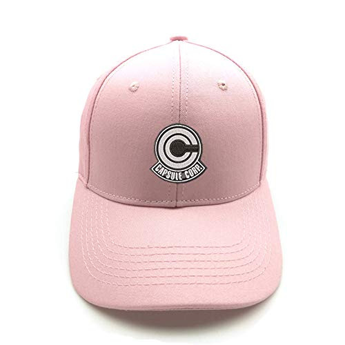 Dragonball Capsule Corp Structure Baseball Cap Embroidered Dad Hat Adjustable Snapback Hat -Pink-