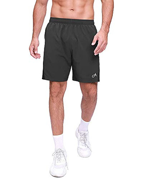 Aurgelmir Men's Workout Shorts Athletic Gym Quick Dry Running Basketball Shorts with Zip Pockets Black Aurgelmir Men's Workout Shorts Athletic Gym Quick Dry Running Basketball Shorts with Zip Pockets Black