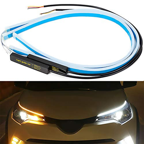 Flexible Car Led Light Strip 2 Pcs 60cm Waterproof Daytime Running Light Turn Signal Bulb Switchback Sequential Headlight Decorative Lamp Kits Flexible Car Led Light Strip 2 Pcs 60cm Waterproof Daytime Running Light Turn Signal Bulb Switchback Sequential Headlight Decorative Lamp Kits