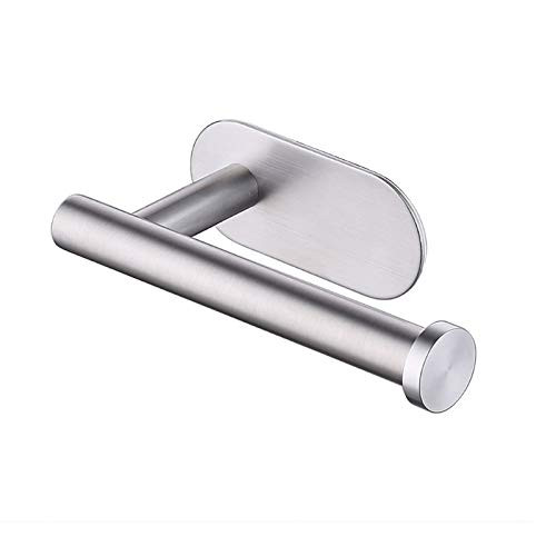 Adhesive Toilet Paper Holder Stainless Steel Brushed Nickel- Toilet Tissue Holder for Bathroom Kitchen- Self Adhesive Wall Mount Toilet Roll Holder No Drilling
