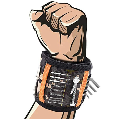 Magnetic Wristband with Strong Magnets- Tool Belt with 15 Magnets for Holding Screws- Nails- Drill Bits- Tools Gadget Gifts for Men- Him- Father/Dad- Husband- Boyfriend Magnetic Wristband with Strong Magnets- Tool Belt with 15 Magnets for Holding Screws- Nails- Drill Bits- Tools Gadget Gifts for Men- Him- Father/Dad- Husband- Boyfriend