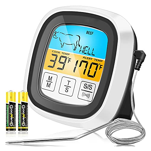 Meat Thermometer- Digital Meat Thermometer- Wireless Meat Thermometer for Grilling- Digital Meat Cooking Thermometer- Instant Read Timer Alarm Monitor Cooking Thermometer for Barbecue Oven Kitchen