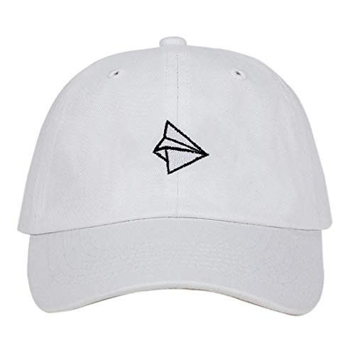 VORON Paper Plane Embroidery Baseball Cap Men Women Adjustable Dad Hat Hip Hop Snapback Cap Hats-White
