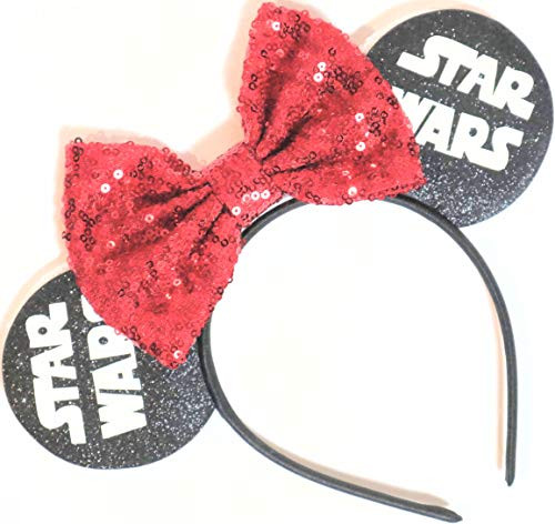 CLGIFT Star Wars Ears- Black Mouse Ears- Darth Vader- Mickey Mouse Ears -Star Wars Red-