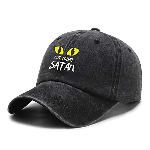 Not Today Satan Hat-Adjustable Baseball Cap Unisex Washable Cotton Trucker Cap Dad Hat Black