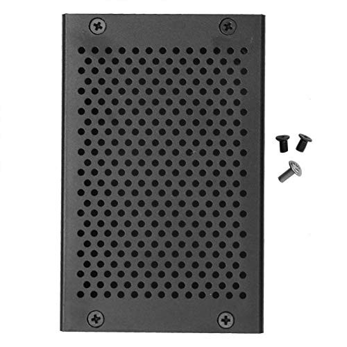 Computer Cases-Black Heat Dissipation Case Aluminum Alloy Hollow Protective Enclosure for Raspberry Pi 4