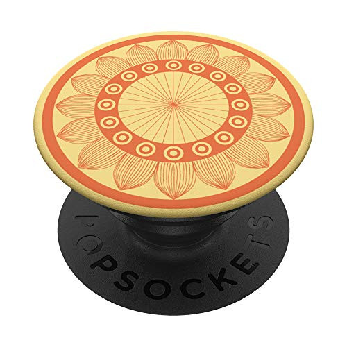Mandala Print Orange and Yellow PopSockets Grip and Stand for Phones and Tablets