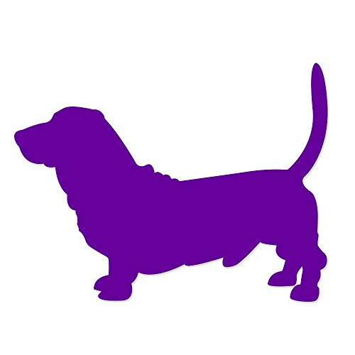 Overly Attached Decals Basset Hound Dog Vinyl Decal for Car Truck Glass Window Laptop Electronics - 5inch Purple Overly Attached Decals Basset Hound Dog Vinyl Decal for Car Truck Glass Window Laptop Electronics - 5inch Purple