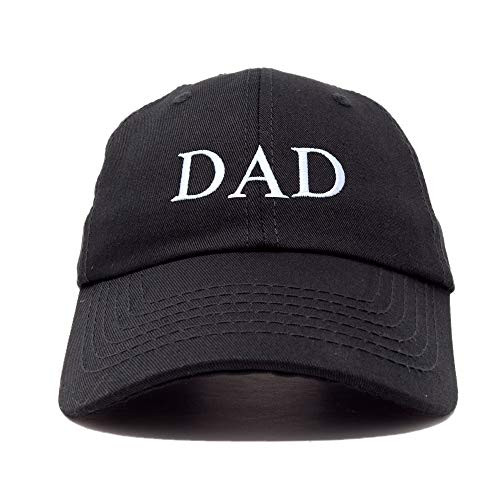 DALIX Dad Hat Men's Embroidered Washed Cotton Baseball Cap in Black
