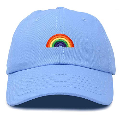 DALIX Rainbow Baseball Cap Womens Hats Cute Hat Soft Cotton Caps in Light Blue