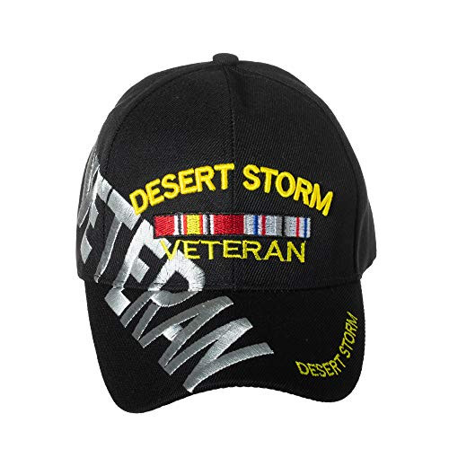 Desert Storm Veteran Baseball Cap BLACK Hat U.S. Army Air Force Marines Navy Desert Storm Veteran Baseball Cap BLACK Hat U.S. Army Air Force Marines Navy