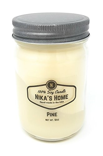 Nika's Home Pine Soy Candle - 12oz Mason Jar