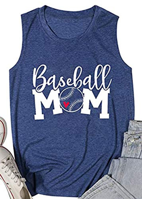 Women Baseball Mom Heart Print Tank Tops Casual Love Baseball Mom Life Vest Baseball Muscle Workout Shirt Blue Women Baseball Mom Heart Print Tank Tops Casual Love Baseball Mom Life Vest Baseball Muscle Workout Shirt Blue