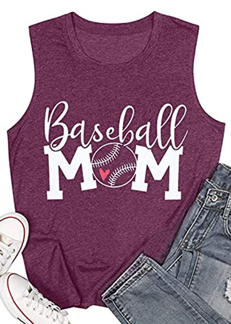 Women Baseball Mom Heart Print Tank Tops Casual Love Baseball Mom Life Vest Baseball Muscle Workout Shirt Purple Women Baseball Mom Heart Print Tank Tops Casual Love Baseball Mom Life Vest Baseball Muscle Workout Shirt Purple