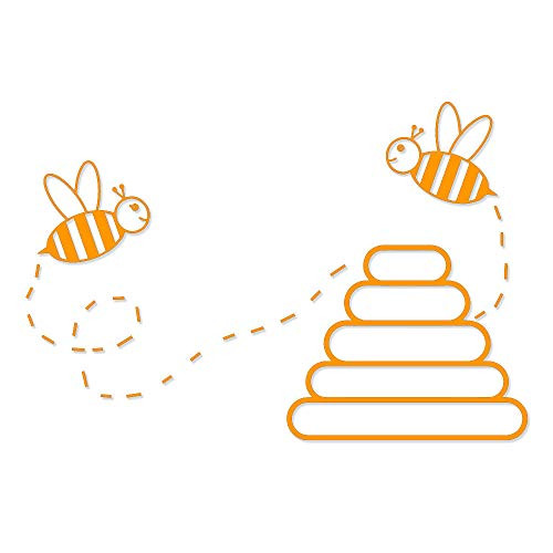 Overly Attached Decals Bumble Bees and Hive Vinyl Decal for Car Truck Glass Window Laptop Electronics - 4inch Orange Overly Attached Decals Bumble Bees and Hive Vinyl Decal for Car Truck Glass Window Laptop Electronics - 4inch Orange