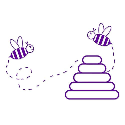 Overly Attached Decals Bumble Bees and Hive Vinyl Decal for Car Truck Glass Window Laptop Electronics - 5inch Purple Overly Attached Decals Bumble Bees and Hive Vinyl Decal for Car Truck Glass Window Laptop Electronics - 5inch Purple