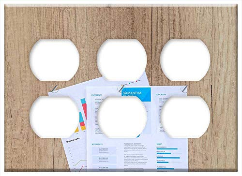 Triple Duplex Outlet Wall Plate Cover - Finance Document Chart Above Background Blank