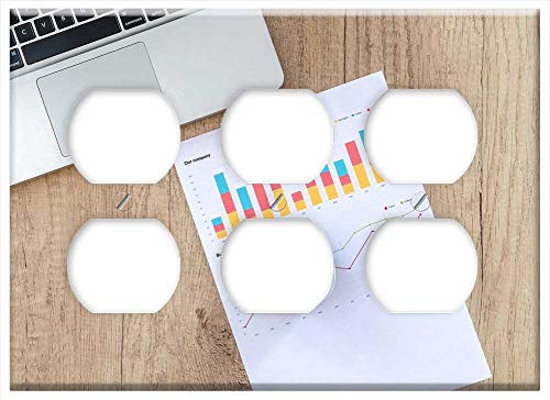 Triple Duplex Outlet Wall Plate Cover - Chart Graph Finance Financial Data Stats 20