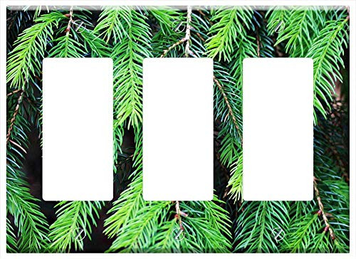 Switch Plate Triple Rocker/GFCI - Branch Branches Forest Green Nature Pine Plant Switch Plate Triple Rocker/GFCI - Branch Branches Forest Green Nature Pine Plant