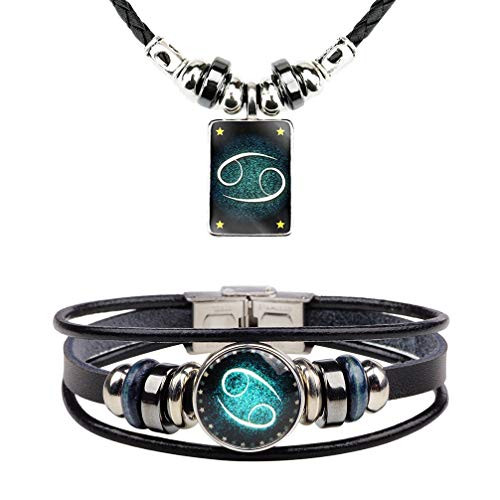 Zodiac Necklace Bracelet for Man Horoscope Sign Astrology Zodiac Star Necklace Birthday Gifts for Boys Girls -F- Cancer necklace -6.22-7.22-- Zodiac Necklace Bracelet for Man Horoscope Sign Astrology Zodiac Star Necklace Birthday Gifts for Boys Girls -F- Cancer necklace -6.22-7.22--