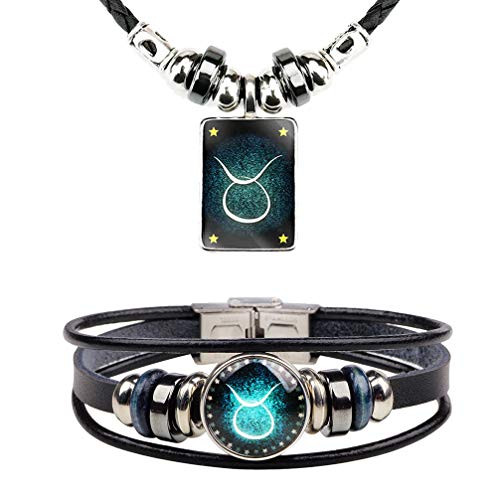 Zodiac Necklace Bracelet for Man Horoscope Sign Astrology Zodiac Star Necklace Birthday Gifts for Boys Girls -D- Taurus necklace -4.2-5.20-- Zodiac Necklace Bracelet for Man Horoscope Sign Astrology Zodiac Star Necklace Birthday Gifts for Boys Girls -D- Taurus necklace -4.2-5.20--
