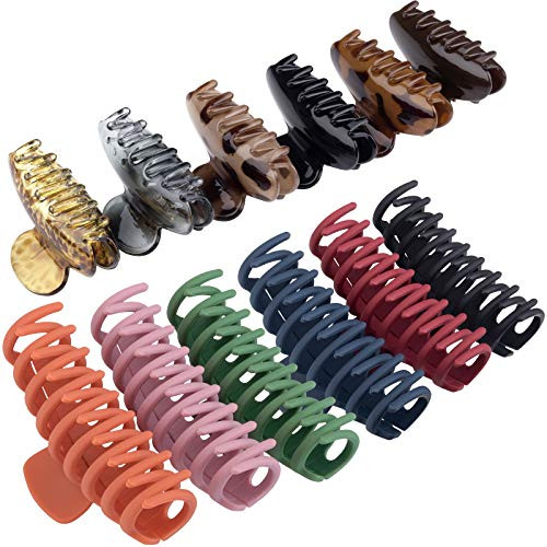 12 Pcs Hair Claw Clips for Women Big Claw Clips for Hair- Large Hair Clip- Jaw Clips Claw Clip for Thick Hair 12 Pcs Hair Claw Clips for Women Big Claw Clips for Hair- Large Hair Clip- Jaw Clips Claw Clip for Thick Hair