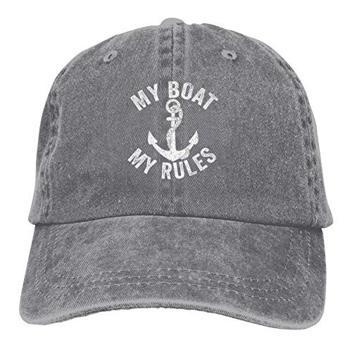 Denim Cap My Boat My Rules 8 Baseball Dad Cap Classic Adjustable Casual Sports Novel for Men Women Hats