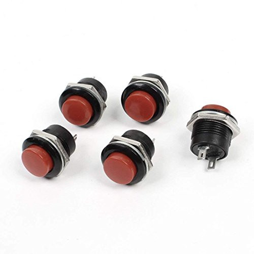 10pack Ac125v/6a Ac250v/3a No Off Round Automotive Double Pole Electric Momentary Push Button Switch