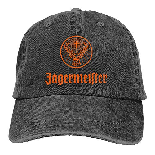 KIXYOUHUU Denim Cap Jagermeister Baseball Dad Cap Classic Adjustable Sports for Men Women Hat- Black- One Size