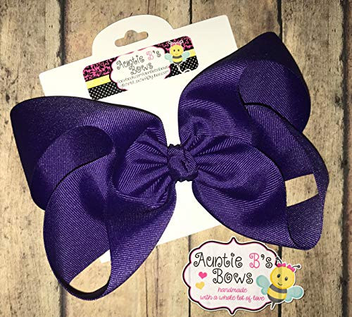 Solid Purple Jumbo Boutique Hair Bow 6inch MADE IN USA