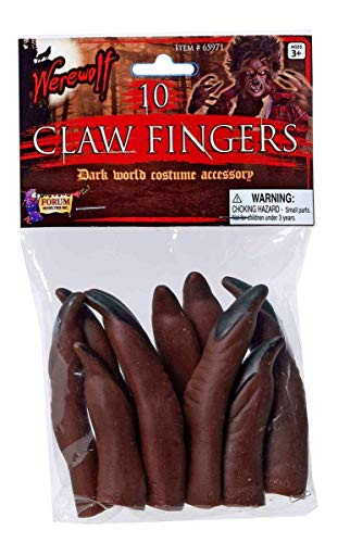Forum Novelties Unisex-Adults Werewolf Claw Fingers- Brown- Standard