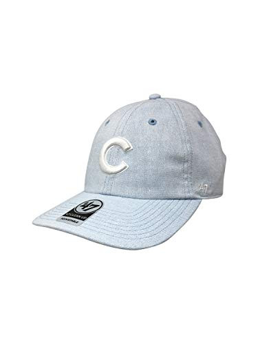 47 Chicago Cubs Brand Clean Up Strapback Hat Adjustable MLB Curve Bill Cap -One Size- Light Blue-