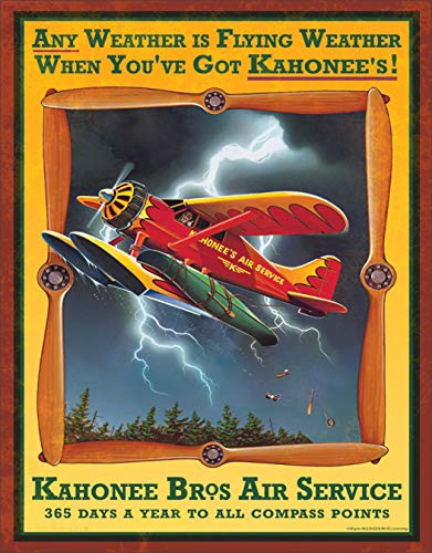 Desperate Enterprises Kahonee Air Service Tin Sign, 12.5" W x 16" H