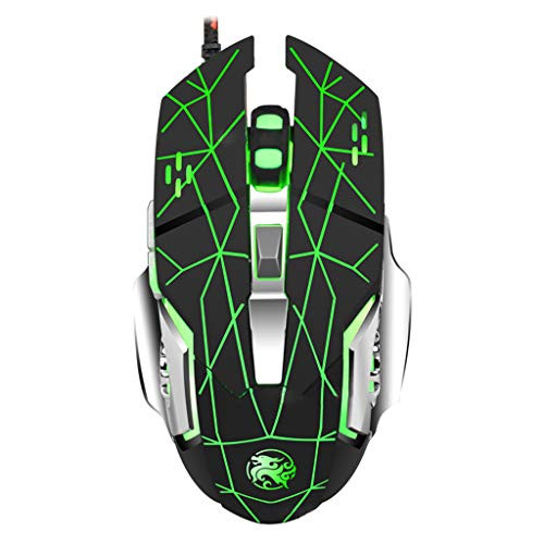 lehaha Professional Wired Gaming Mouse 4000DPI Mute Computer Mechanical Mouse with RGB LED Backlight for Desktop Laptop PC