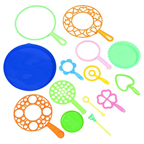 TOYANDONA Bubble Wands Set- 15Pcs Giant Bubble Wands Kids Big Bubble Wands Large Bubble Maker with Tray for Kids Summer Outdoor Activity Party Favors TOYANDONA Bubble Wands Set- 15Pcs Giant Bubble Wands Kids Big Bubble Wands Large Bubble Maker with Tray for Kids Summer Outdoor Activity Party Favors