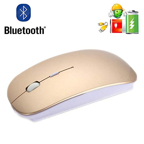 Rechargeable Bluetooth Mouse for Laptop Mac Pro Air Bluetooth Wireless Mouse for MacBook pro MacBook Air MacBook Mac Window Laptop (Gold)